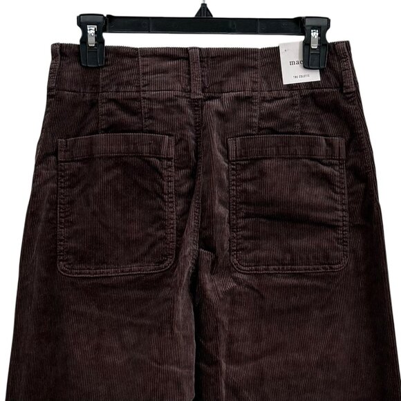 Anthropologie Colette Corduroy Crop Pants Scallop Pocket Wide Leg Size 28 Mink - Picture 6 of 11